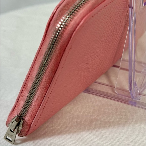 HERMES ‎ Zip Around Long Wallet Epsom pink with orange interior EUC - Picture 4 of 14